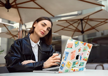 DONGKE for M4 MacBook Air 13.6 Inch Case 2025 2024 2023 2022 Model A3240 A3113 A2681 M3 M2 Chip, Plastic Hard Shell Case Cover with Touch ID for MacBook Air 13 Inch M4 - Post Stamps