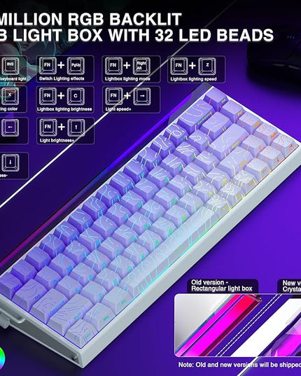 AULA Hero 68 HE 60% Gaming Keyboard Wired, Hall Effect Magnetic Switch Keyboard with Adjustable Actuation, Fast Trigger Mode, 8K Hz Polling Rate, 0.125ms Latency,Side Printed PBT Keycaps, RGB Backlit