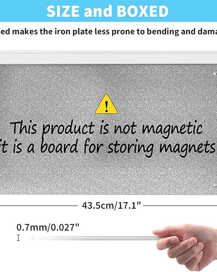 2Pack Magnetic Board,17.1" x 11.8" Magnet Display,for Magnets and Bulletin Board,Suitable for Wall, Refrigerator, Compartment, Cabinet etc,Comes with Dual Lock Tape for Easy Hanging (silver1