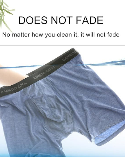 BAMBOO COOL Men's Ultra Breathable Underwear,No Riding Up Boxer Briefs with ComfortFlexible Waistband,Multipack