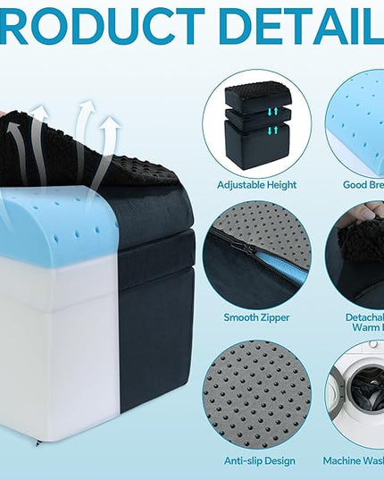 ROYALAY Adjustable Foot Rest for Under Desk at Work with Feet Warm Pocket, Ergonomic Foot Stools for Under Office Desk, Leg Rest for Desk with Machine Washable Cover