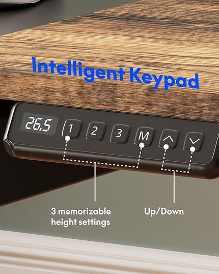 FLEXISPOT 63x32 in 4-Leg Standing Desk with Storage Electric Adjustable Height with 3 Drawers & Shelving Home Office Workstation (Black + Special Walnut Top)