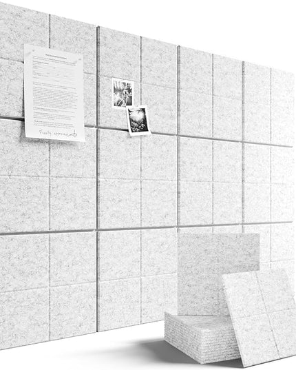 Fluxynara Large Felt Bulletin Board 48" x 36" Cork Board Alternative-12 Pack with 70 Safe Removable Adhesive Tabs, Cork Boards for Walls Cork Board for Home Office Classroom Pin Board-Marble Gray