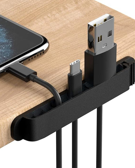 pzoz Cable Clips, 3 Pack Cord Organizer Charger Cable Management for Organizing Home Office Desk Phone Car Wire, Self Adhesive Cord Holders (Black)