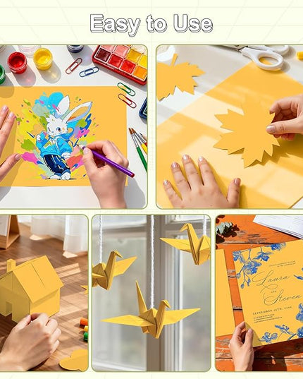 40 Sheets Cardstock 8.5x11, 65lb Orange Yellow Card Stock, Construction Paper, 180gsm Thick Printer Paper for Printing, Painting, Card Making, Kids School Supplies,Party Decorations