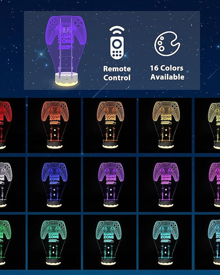 Light up Headset and Controller Stand, 16 Colors 3D LED Lights Gamepad Headphone Holder with Remote Control, Game Controller Hanger for All Universal Gaming PC Accessories