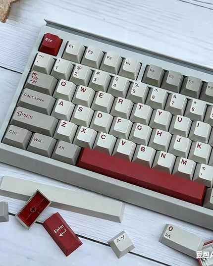 163 Double Shot Keycaps Cherry Profile Retro 9009 Keycaps Set Fit for 61/64/87/104/108 Cherry Mx Switches ANSI/ISO Mechanical Keyboard