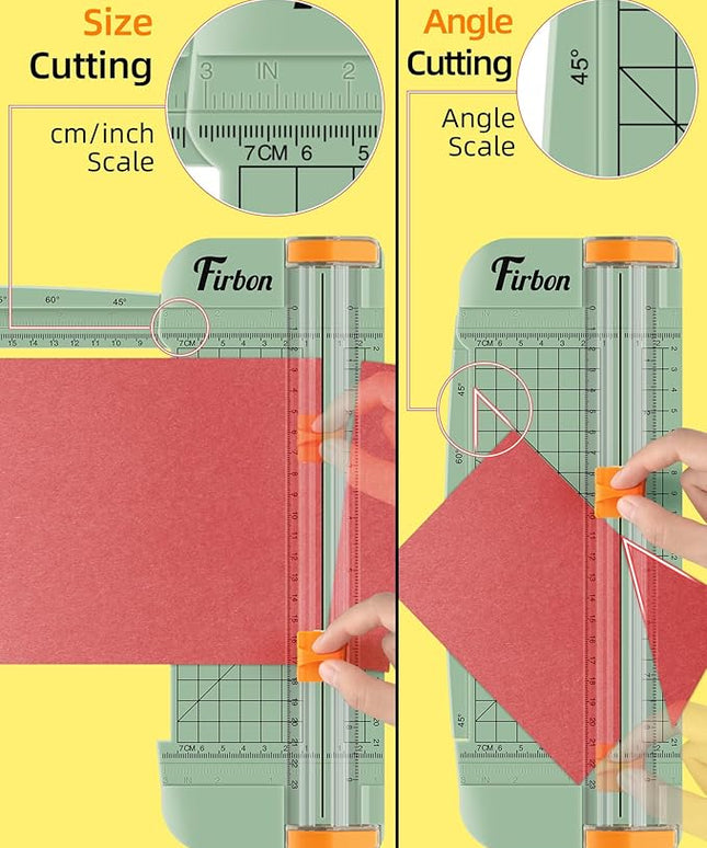 Firbon Morandi A5 Paper Cutter, Straight Small Paper Trimmer with Side Ruler for Scrapbooking Craft, Paper, Coupon, Label, Cardstock