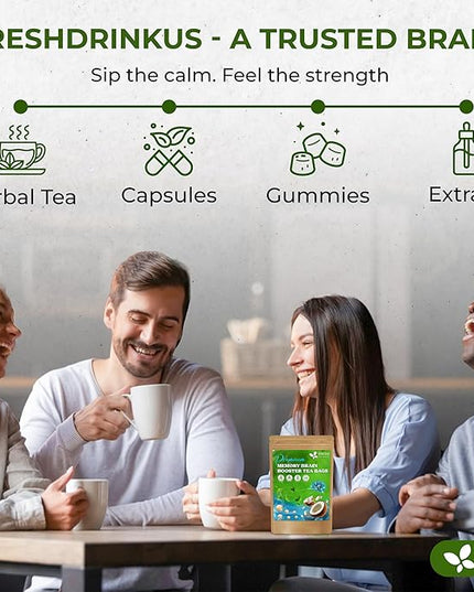 FreshDrinkUS, Memory Brain Booster Herbal Tea – 40 Tea Bags – Ginkgo Biloba, Gotu Kola, Lion's Mane & MCT Coconut Oil – Smooth, Earthy Flavor – Caffeine-Free – Daily Herbal Blend for Anytime Use