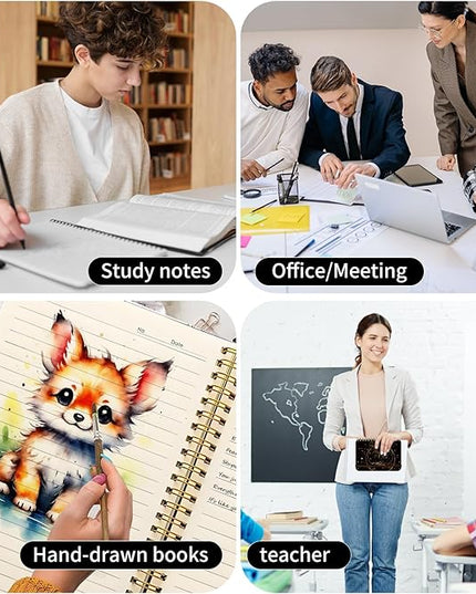 Spiral Journal Notebook, A5 Cute Notebooks for Women Men, College Ruled Hardcover Notebook for Work & Note Taking, 60 Pages Double-Wire Journals for Writing, Gold Sun Moon