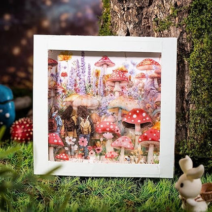 MiyouLuna 6 Rolls Whimsical Mushroom Forest PET Tape Set, Cottagecore Botanical Stickers for Journaling, Scrapbooking, DIY Crafts Supplies, 1.57"x78.7"