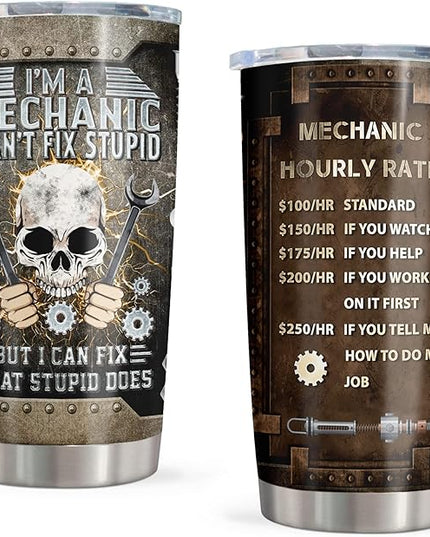 Mechanic Gifts Tumbler 20oz, Mechanic Gifts for Men, Mechanic Dad/Son/Husband Gift on Fathers Day/Christmas/Thanksgiving Day, Gift for Mechanics Men