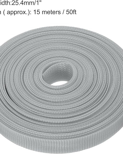 uxcell Expandable Sleeving, 1-inch 50ft Cable Sleeve, Gray
