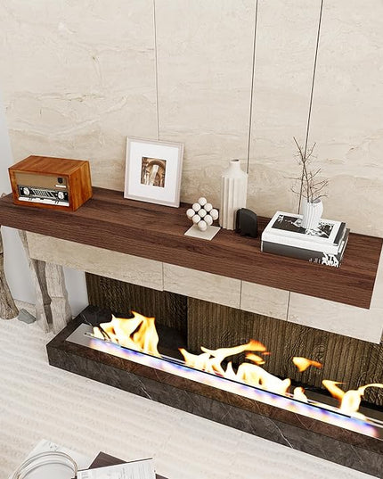 Floating Shelves 48 Inch Long, 12 Inch Deep Floating Shelves for Wall, 48 x 12 Large Wall Shelves for Home Storage & Display, 2" Thicked Floating Shelf for Bedroom, Living Room, Walnut Color, 1 Pack