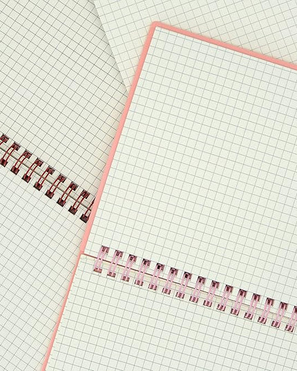 Yansanido Spiral Notebook, 6 Pcs A5 Thick Plastic Hardcover Graph Paper 6 Color 80 Sheets -160 Pages Journals for Study and Notes (6 colors, A5 5.7" x 8.3"-Grid)