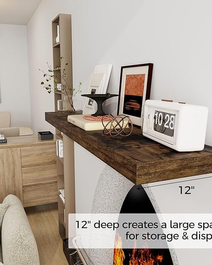 Floating Shelves 48 Inch Long, 12 Inch Deep Floating Shelves for Wall, 48 x 12 Large Wall Shelves for Home Storage & Display, 2" Thicked Floating Shelf for Bedroom, Living Room, Rustic Brown, 1 Pack