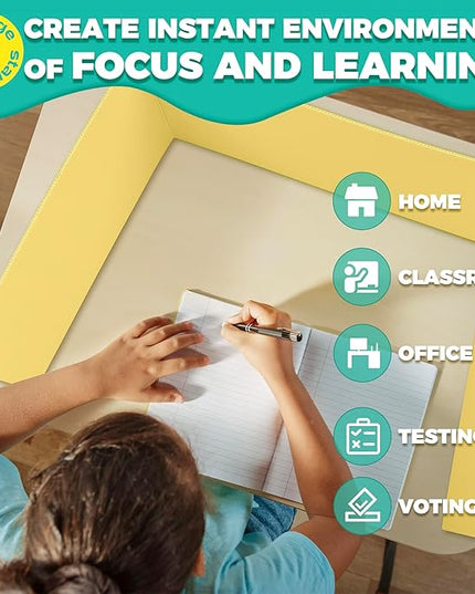 16 Pack Desk Privacy Folders for Students Desk Divider - Designer Pastel Color Privacy Folders for Students - Easy to Clean Strong Plastic Privacy Shield Desk Dividers for Students Classroom Supplies