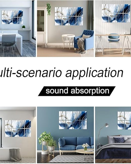 YPY Sound Proof Panels for Walls: Acoustic Panels 8 Pack 48"x32" Decorative Soundproof Padding Absorbing Noise Recording Studio Acoustic Treatment