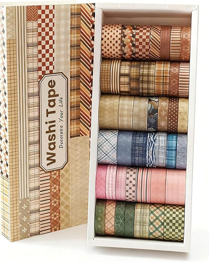 Bomichi Washi Tape, 42 Rolls Aesthetic Colored Decorative Cute Scrapbook Tape for Scrapbooking Supplies Journaling Craft Junk Journal