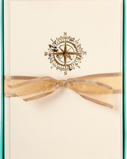 Graphique Box of Cards, Nautica - Includes 10 Cards with Matching Envelopes and Storage Box, Cute Stationery Made of Durable Heavy Cardstock, Cards Measure 3.25" x 4.75", Lpp Nautica (L1541CB)