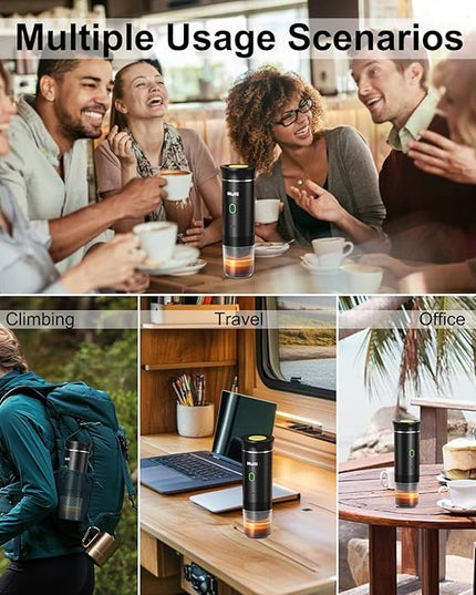 Mulli Cordless Electric Espresso Machine‌‌-Portable Coffee Maker for Ground Coffee & NS Capsule with Self-Heating Technology‌-Perfect for RV, Hiking, Camping, Office & On-the-Go Lifestyles