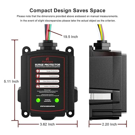 FHSPD72S Whole House Surge Protector for 72,000 Amps, Ultimate Surge Protection, Whole Home Surge Protector, Indoor/Outdoor Use, 120/240V