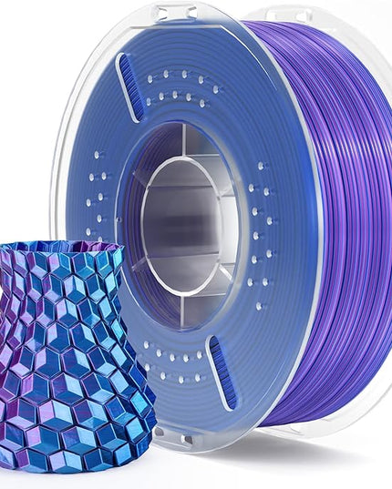 ELEGOO Silk PLA Filament 1.75mm Blue Purple 1KG, Shiny Multi Color 3D Printer Filament Dimensional Accuracy +/- 0.05mm, 1kg Spool(2.2lbs) Fits for Most FDM 3D Printers