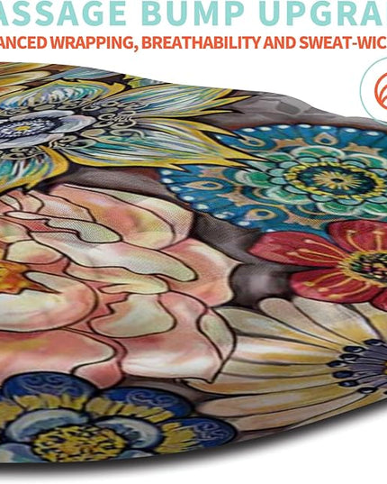 Ergonomic Mouse Pad Wrist Support with Memory Foam Massage Bulge, Carpal Tunnel Pain Relief Mousepad Wrist Rest for Mouse(12x8 inch, Blooming)