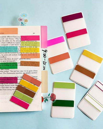 ELII 500 PCS Sticky Index Tabs 2 Inch Book Tabs Page Markers File Tabs Self Adhesive, Labels for Pages Notebooks