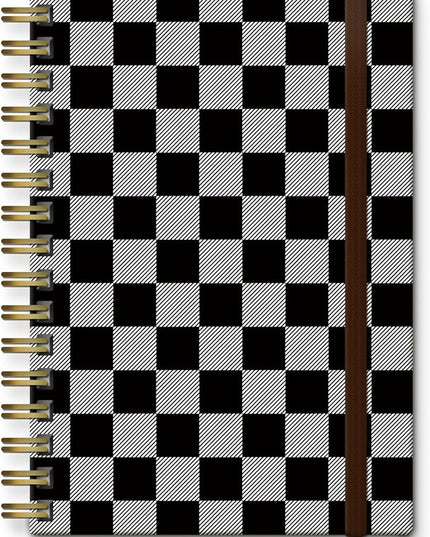 Spiral Journal Notebook, A5 Cute Notebooks for Women Men, College Ruled Hardcover Notebook for Work & Note Taking, 60 Pages Double-Wire Journals for Writing (black and Grey)