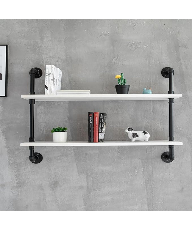Floating Bookshelf Bathroom Shelves Over Toilet Industrial Pipe Shelving Pipe Shelves Rustic White Wall Shelves 36 Inch Farmhouse Book Shelves for Wall Mounted