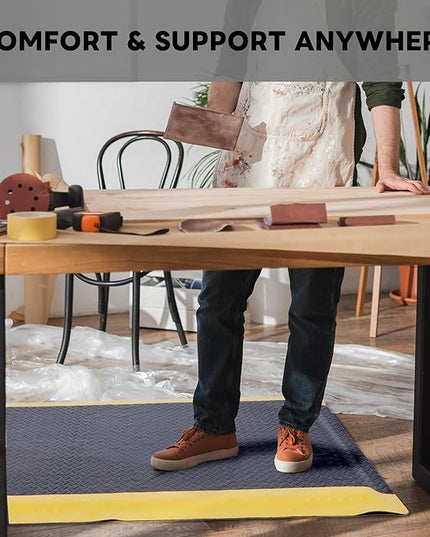 Nisorpa Anti Fatigue Mats Industrial 2' x 6' Ergonomic Standing Mat 15/16" Extra Thick Kitchen Rugs for Standing Heavy Duty Commercial Diamond Plate - Safety Support for Leg & Back Pain