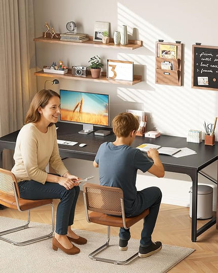 PRAISUN 70.8 X 29.5 Inch Computer Desk with Deeper Desktop, Gaming Office Writing Work Desk for Home Office, Study, Bedroom, Work from Home, Metal Frame, Black