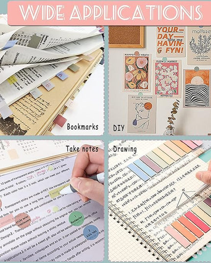 Potanro Sticky Notes 1750Pcs Sticky Tabs Transparent Book Tabs, Round Clear Sticky Notes Repositionable Color Page Markers Bible Tabs for Office Supplies and Aesthetic Bible Supplies