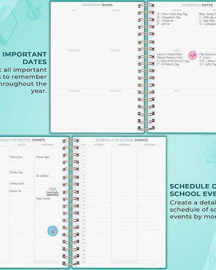 Clever Fox Teacher Planner Spiral – School Year Planner with Calendars & Lesson Plans – Teacher Plan Book for Classroom & Homeschool Organization - Undated, 7.9x10″ (Turquoise)