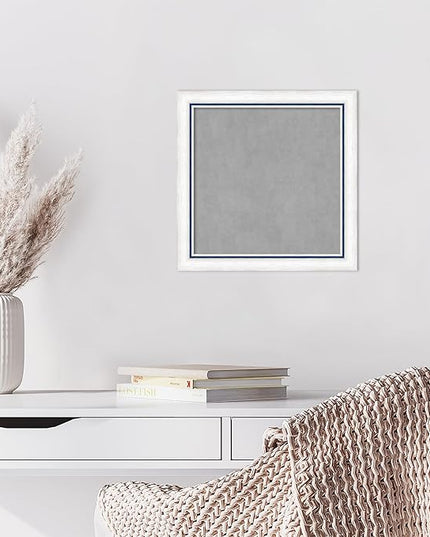 Amanti Art White Framed Magnetic Board 14x14 X-Small Vision Board for use with Magnets, 100% Metal Sheet to Display Items as Office Decor or for Home Organization in mudroom, Kitchen or Kids Room