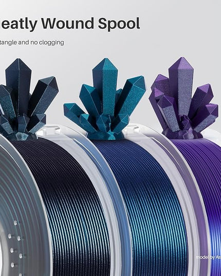 ELEGOO PLA Filament 1.75mm Galaxy Black 1KG, Shiny 3D Printer Filament Dimensional Accuracy +/- 0.02mm, 1kg Spool(2.2lbs) 3D Printing Filament for Most FDM 3D Printers