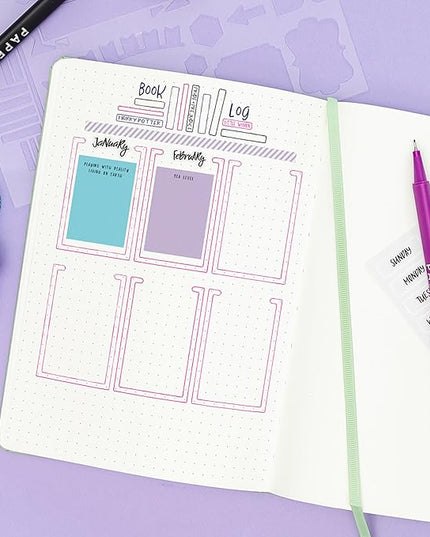 PAPERAGE Dotted Journal Notebook, (Green), 160 Pages, Medium 5.6 in x 8 in - 100 GSM Thick Paper – Hardcover Journaling Notebook for Work, School & Bullet Journaling