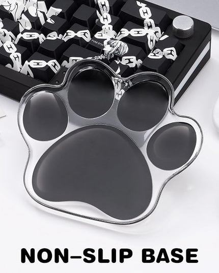 Black Cat Paw Wrist Rest Pad for Mouse Ergonomic, Cute Silicone Wrist Rest Support Cushion Pad Comfort Soft Hand Pain Relief Pad for Home Laptop&Computer