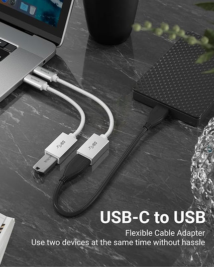 Syntech USB Type C to USB Adapter, Aluminum Alloy, Male to Female, 5 Gbps Transfer Speed, Compatible with iPhone, MacBook, iPad, Pixelbook, Dell, Surface, Lenovo, Samsung Galaxy