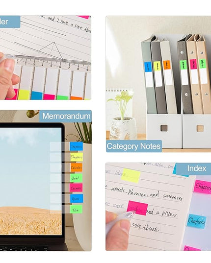 Golcellia 1600 Pieces, Transparent Sticky Notes, Page Markers, Book Tabs, Sticky Note Tabs, Sticky Tabs, Page Tabs, Label Stickers, Pop Up Index Tabs, Tabs Flags Stickers, Index Tabs Flags