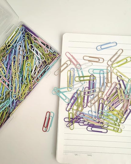 300 Pcs Paper Clips Medium Size PaperClips Assorted Colored for Clips Office Supplies Paperwork Office School and Personal Use