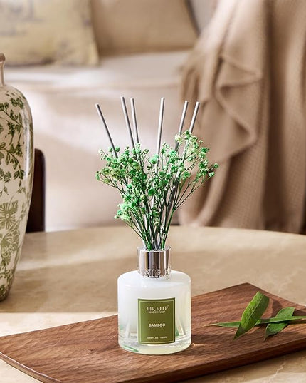 Airkeep Reed Diffuser Set - 3.38 fl oz(100ml) Bamboo Scent Diffuser Home Fragrance Diffuser Set Includes 8 Reed Diffuser Sticks,Home Decor & Office Decor, Fragrance and Gifts