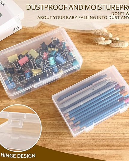 Clear Plastic Storage Containers, Mini Rectangular Organizer Boxes with Hinged Lids, 36 Pack Mixed Sizes, for Beads, Jewelry, Art Craft