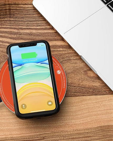 APEKX Warm Cup Coffee Mug Warmer Set - Smart Stable Constant Temperature 131°F, 15W Wireless Charging, 12.8 oz Capacity - Supports USB-C Interface, Automatic Power On/Off Function (4 H). (Tangerine)