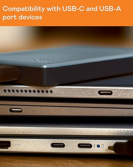 WD 6TB My Passport Portable Hard Drive, Works with USB-C and USB-A, Windows PC, Mac, Chromebook, Gaming Consoles, and Mobile Devices, Backup Software and Password Protection - WDBY3J0060BGY-WESN