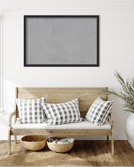 Amanti Art Black Framed Magnetic Board 26x38 Large Vision Board for use with Magnets, 100% Metal Sheet to Display Items as Office Decor or for Home Organization in mudroom, Kitchen or Kids Room