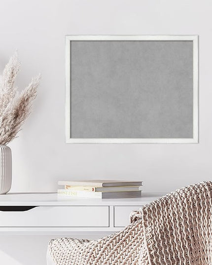 Amanti Art White Framed Magnetic Board 17x21 Small Vision Board for use with Magnets, 100% Metal Sheet to Display Items as Office Decor or for Home Organization in mudroom, Kitchen or Kids Room