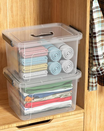 18 Quart Plastic Storage Bins with Lid, 4 Packs Clear Latching Storage Box