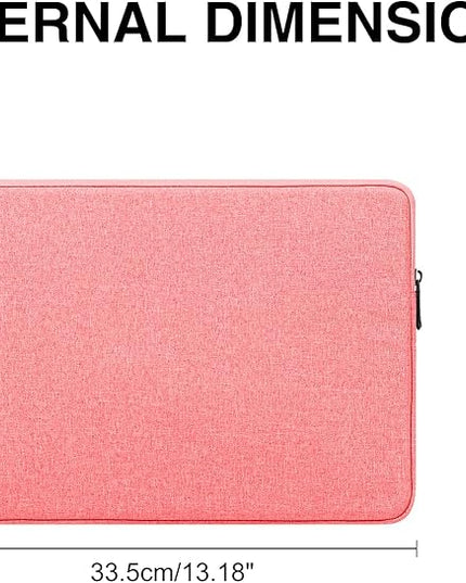 14 Inch Laptop Sleeve Case for 14-Inch MacBook Pro M1 M2 M3 M4 Laptop Computer Notebook, Slim Waterproof Polyester Carrying Case Padded Bag with Small Pocket, Pink